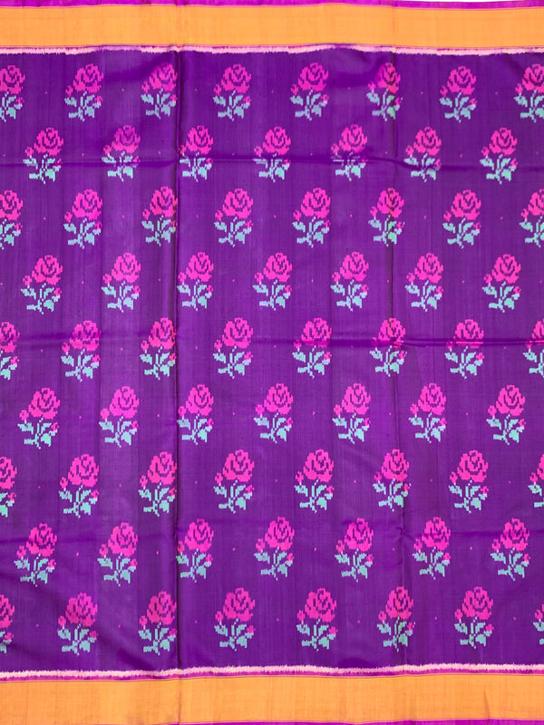 Royal Purple & Rani Pink Rajkot Patola Silk Saree