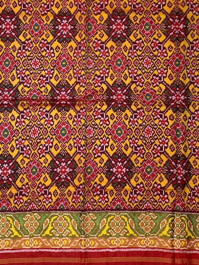 Striking Crimson Red Rajkot Patola Silk Saree