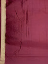 Deep Wine Mashru Silk Saree with Floral Motifs & Gold Zari Jaal Pallu