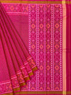 Vibrant Hot Pink Chevron Rajkot Patola Silk Saree