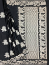 Midnight Black Mashru Silk Saree with Royal Elephant Zari Weave