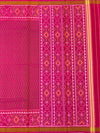 Vibrant Hot Pink Chevron Rajkot Patola Silk Saree