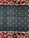 Midnight Bloom Black Tussore Saree with Pink Floral Border