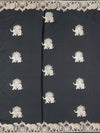 Midnight Black Mashru Silk Saree with Royal Elephant Zari Weave