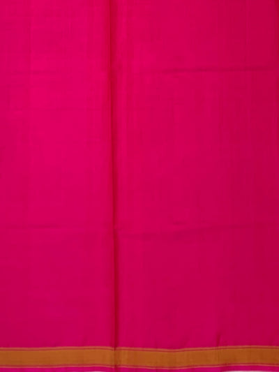 Vibrant Hot Pink Chevron Rajkot Patola Silk Saree