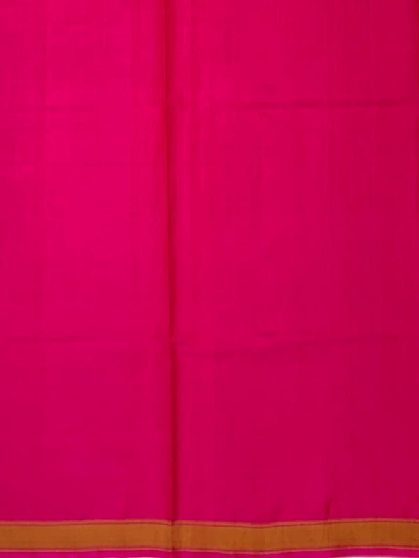 Vibrant Hot Pink Chevron Rajkot Patola Silk Saree