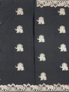 Midnight Black Mashru Silk Saree with Royal Elephant Zari Weave