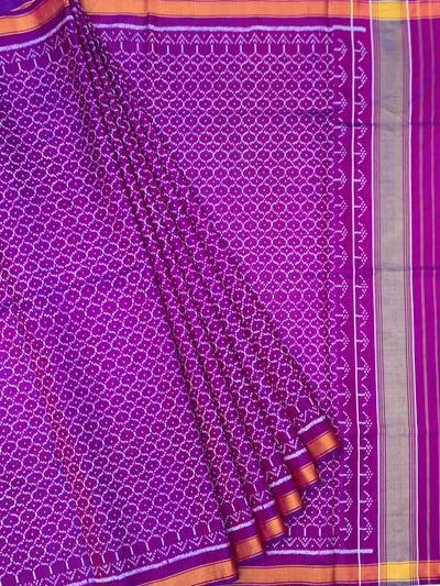 Radiant Amethyst Purple Rajkot Patola Silk Saree