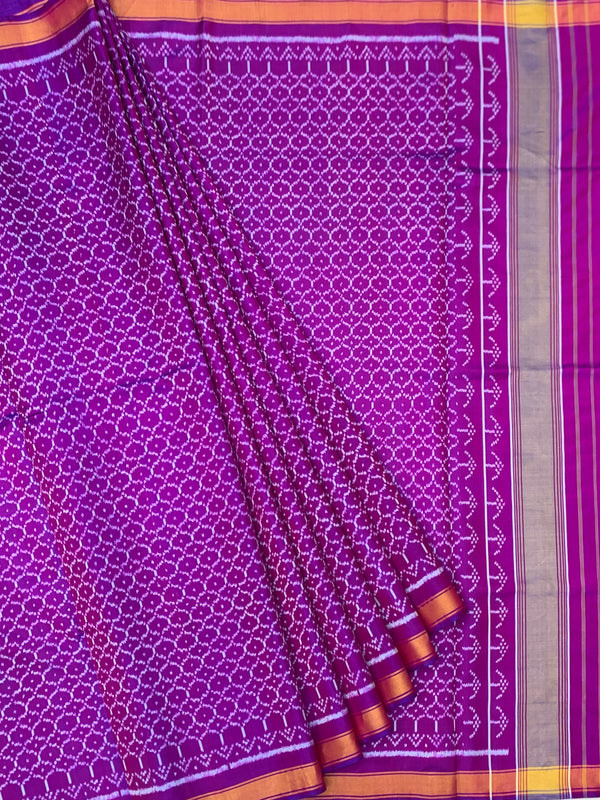 Radiant Amethyst Purple Rajkot Patola Silk Saree