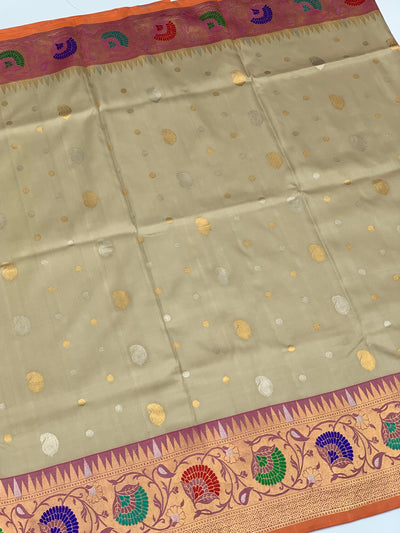 Gadwal Pattu Saree Beige In Colour