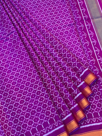 Radiant Amethyst Purple Rajkot Patola Silk Saree