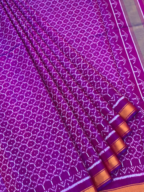 Radiant Amethyst Purple Rajkot Patola Silk Saree