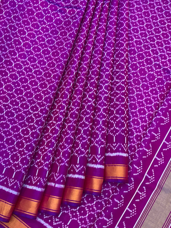 Radiant Amethyst Purple Rajkot Patola Silk Saree
