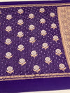 Chanderi Silk Bandhani Saree Violet In Colour