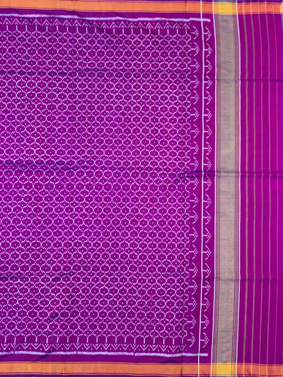 Radiant Amethyst Purple Rajkot Patola Silk Saree