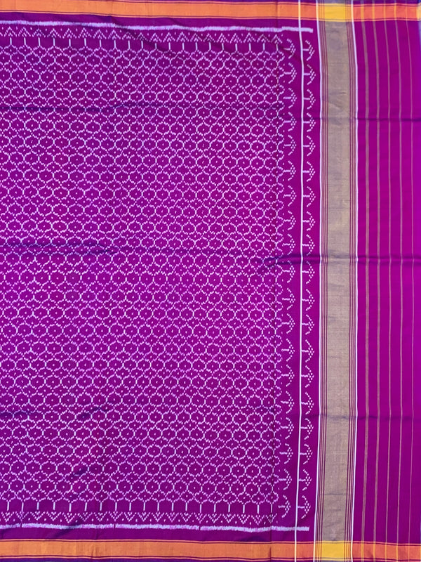 Radiant Amethyst Purple Rajkot Patola Silk Saree