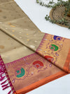Gadwal Pattu Saree Beige In Colour