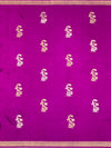 Radiant Magenta Mashru Silk Saree with Floral Buttas & Geometric Pallu