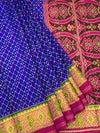 Royal Blue & Maroon Rajkot Patola Silk Saree with Chhabdi Bhat