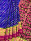 Royal Blue & Maroon Rajkot Patola Silk Saree with Chhabdi Bhat