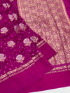 Chanderi Silk Bandhani Saree Purple In Colour