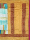 Vibrant Abstract Tussore Georgette Saree with Traditional Zari Border