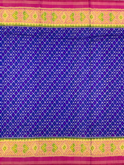 Royal Blue & Maroon Rajkot Patola Silk Saree with Chhabdi Bhat