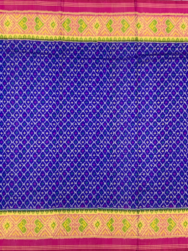 Royal Blue & Maroon Rajkot Patola Silk Saree with Chhabdi Bhat
