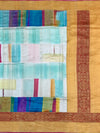 Vibrant Abstract Tussore Georgette Saree with Traditional Zari Border