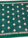 Chanderi Silk Bandhani Saree Bottle-Green In Colour