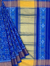 Regal Royal Blue Rajkot Patola Silk Saree with Traditional Ikat Weave