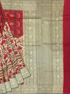 Botanical Print Tussore Georgette Saree with Zari Brocade Pallu