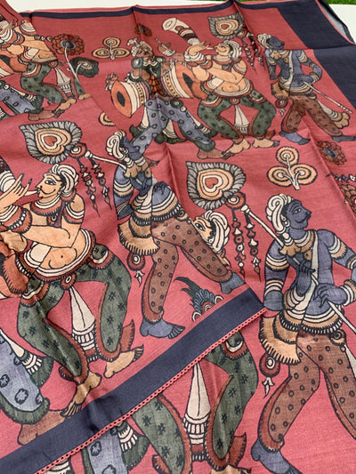 Printed Tussore Kalamkari Saree