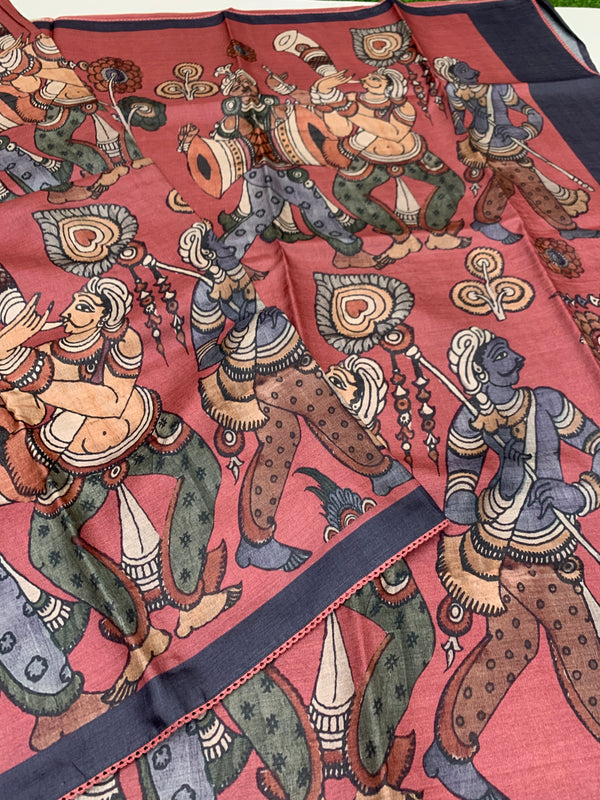 Printed Tussore Kalamkari Saree