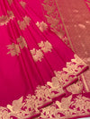 Majestic Rani Pink Mashru Silk Saree with Woven Avian Motifs