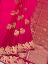 Majestic Rani Pink Mashru Silk Saree with Woven Avian Motifs