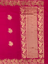 Majestic Rani Pink Mashru Silk Saree with Woven Avian Motifs