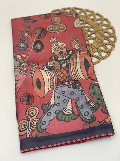 Printed Tussore Kalamkari Saree