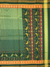 Exquisite Mint & Deep Green Striped Rajkot Patola Silk Saree