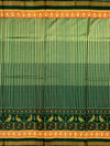 Exquisite Mint & Deep Green Striped Rajkot Patola Silk Saree