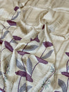Tussore Printed Saree Golden-Cream In Colour