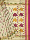 Contemporary Cream & Magenta Rajkot Patola Silk Saree
