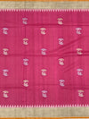 Rose Pink Tussore Georgette Saree with Floral Bootis, Muted Gold Tissue Pallu & Contrast Mustard Blouse