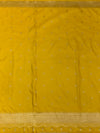 Sunflower Yellow Mashru Silk Saree with Scalloped Tassel Border