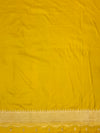 Sunflower Yellow Mashru Silk Saree with Scalloped Tassel Border