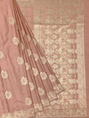Dusty Rose Mashru Silk Saree with Mughal Arch Motifs & Zari Pallu
