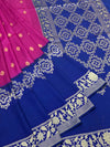 Elegant Magenta and Royal Blue Tussore Georgette Saree