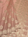 Dusty Rose Mashru Silk Saree with Mughal Arch Motifs & Zari Pallu