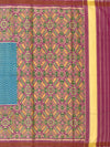 Striking Cerulean Blue & Magenta Rajkot Patola Silk Saree