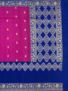 Elegant Magenta and Royal Blue Tussore Georgette Saree